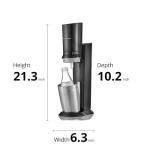 SodaStream - Aqua Fizz Sparkling Water Maker | STARTER KIT | GLASS Carbonator | CQC CO2 System | Includes 2x Elegant Glass Carafes, 1x CO2 Cylinder | Dishwasher Safe | Black