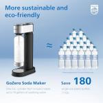 Philips Sparkling Water Maker, Soda Streaming Machine with Quick Twist Bottle, 1L BPA free PET Carbonating Bottle, Soda Maker Compatible with 60L CO2 Carbonator (NOT Included), ADD4902BKOQ/37