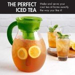Primula The Big Iced Tea Maker and Infuser, Plastic Beverage Pitcher with Leak Proof, Airtight Lid, Fine Mesh Reusable Filter, Made without BPA, Dishwasher Safe, Green