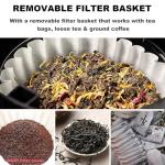 Iced Tea Maker and Iced Coffee Maker Brewing System with 2-quart Pitcher, Perfect For Fruit Infused Tea, Lemonade, Flavored Water (Black)