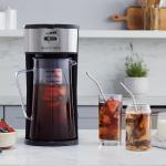 West Bend Iced Coffee Maker or Iced Tea Maker Includes an Infusion Tube to Customize the Flavor with Permanent Filter, Features Auto Shut-Off, 2.75-Quart, Black
