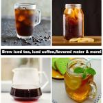 Iced Tea Maker and Iced Coffee Maker Brewing System with 2-quart Pitcher, Perfect For Fruit Infused Tea, Lemonade, Flavored Water (Black)