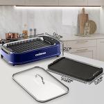 Smokeless Grill, CUSIMAX 1500W Indoor Grill, Electric Grill Griddle with LED Smart Display & Tempered Glass Lid, Portable Korean BBQ Grill, Non-stick Removable Grill & Griddle Plate