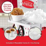 Nostalgia Coca-Cola Snow Cone Shaved Ice Machine - Coke Retro Table-Top Slushie Machine Makes 20 Icy Treats - Includes 2 Reusable Plastic Cups & Ice Scoop - White & Red