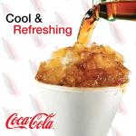 Nostalgia Coca-Cola Snow Cone Shaved Ice Machine - Coke Retro Table-Top Slushie Machine Makes 20 Icy Treats - Includes 2 Reusable Plastic Cups & Ice Scoop - White & Red