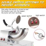 VNN 48L Snow Cone Machine, 500LB/H Commercial Shaved Ice Machine, 300W Electric Ice Shaver Machine, Suitable for Party Activities, Family Gatherings, Events