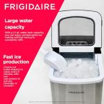 Frigidaire Compact Countertop Ice Maker, Makes 26 Lbs. of Bullet Shaped Ice Cubes Per Day, Silver Stainless