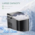 SMUG Ice Makers Countertop with Handle, Portable Ice Machine, 9 Bullet Ice Cubes in 6 Mins, 26lbs in 24Hrs, Auto-Cleaning, with Basket and Scoop, for Home, Kitchen, RV, Camping, Black