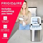 Frigidaire Compact Countertop Ice Maker, Makes 26 Lbs. of Bullet Shaped Ice Cubes Per Day, Silver Stainless
