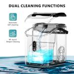 EUHOMY Nugget Ice Maker Countertop with Handle, Ready in 6 Mins, 34lbs Per Day, Removable Top Cover, Auto-Cleaning, Portable Sonic Ice Maker with Basket and Scoop, for Home/Party/RV/Camping (Black)