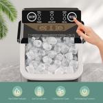 SMUG Ice Makers Countertop with Handle, Portable Ice Machine, 9 Bullet Ice Cubes in 6 Mins, 26lbs in 24Hrs, Auto-Cleaning, with Basket and Scoop, for Home, Kitchen, RV, Camping, Black