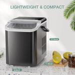 SMUG Ice Makers Countertop with Handle, Portable Ice Machine, 9 Bullet Ice Cubes in 6 Mins, 26lbs in 24Hrs, Auto-Cleaning, with Basket and Scoop, for Home, Kitchen, RV, Camping, Black