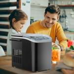 SMUG Ice Makers Countertop with Handle, Portable Ice Machine, 9 Bullet Ice Cubes in 6 Mins, 26lbs in 24Hrs, Auto-Cleaning, with Basket and Scoop, for Home, Kitchen, RV, Camping, Black