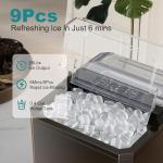 OLIXIS Ice Maker, Ice Makers Countertop with Handle, Portable Ice Machine, 9 Bullet Ice Cubes in 6 Mins, 26lbs in 24Hrs, Auto-Cleaning, with Basket and Scoop, for Home, Kitchen, RV, Camping, Black