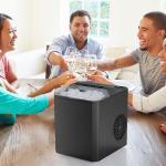 OLIXIS Ice Maker, Ice Makers Countertop with Handle, Portable Ice Machine, 9 Bullet Ice Cubes in 6 Mins, 26lbs in 24Hrs, Auto-Cleaning, with Basket and Scoop, for Home, Kitchen, RV, Camping, Black