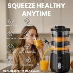 Keerain Electric Orange Juicer, Hand-Free Citrus Juicer Machine with Cleaning Brush, Automatic Juice Squeezer for Lemon, Lime, Grapefruit, Pomegranate