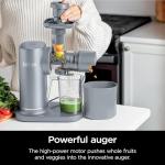 Ninja NeverClog Cold Press Juicer, Powerful Slow Juicer with Total Pulp Control, Countertop, Electric, 2 Pulp Functions, Dishwasher Safe, 2nd Generation, Steam Gray, JC151SL