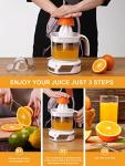Homeleader Upgraded Orange Juicer, Electric Citrus Juicer, Stainless Steel Citrus Press for Effortless Orange & Lemon Juice, Portable & Easy Clean, Essential for Healthy Juicing, White, 1.2L