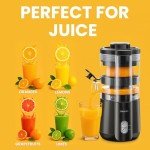 Keerain Electric Orange Juicer, Hand-Free Citrus Juicer Machine with Cleaning Brush, Automatic Juice Squeezer for Lemon, Lime, Grapefruit, Pomegranate