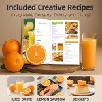 Keerain Electric Orange Juicer, Hand-Free Citrus Juicer Machine with Cleaning Brush, Automatic Juice Squeezer for Lemon, Lime, Grapefruit, Pomegranate