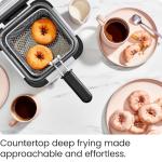 Chefman Fry Guy, The Most Compact & Convenient To Deep Fry Comfort Food, Restaurant-Style Basket With A 1.6-Quart Capacity, Easy-View Window & Adjustable Temp Control, Stainless - 1.5 Liter