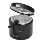 PantryPro 2.5 Liter Electric Deep Fryer with Cool Touch Sides and Nonstick Basket, Adjustable Temperature, Lid with Viewing Window, Black