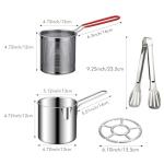 Deep Fryer Pot Set,Mini Stainless Steel Fryer Deep Fryer Basket with Easy Grip Handle for French Fries, Fried Taro Balls, Fried Chicken Wings and Fried Fish(size:5 pcs)
