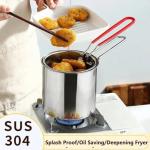 Deep Fryer Pot Set,Mini Stainless Steel Fryer Deep Fryer Basket with Easy Grip Handle for French Fries, Fried Taro Balls, Fried Chicken Wings and Fried Fish(size:5 pcs)