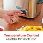 Elite Gourmet EDF1116 Electric 1.2 Qt. / 4.8 Cup Oil Capacity Deep Fryer, Adjustable Temperature, Removable Basket, Lid with Cool-Touch Knob, Stainless Steel
