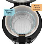 PantryPro 2.5 Liter Electric Deep Fryer with Cool Touch Sides and Nonstick Basket, Adjustable Temperature, Lid with Viewing Window, Black