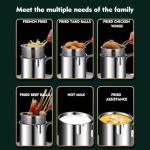 Deep Fryer Pot Set,Mini Stainless Steel Fryer Deep Fryer Basket with Easy Grip Handle for French Fries, Fried Taro Balls, Fried Chicken Wings and Fried Fish(size:5 pcs)