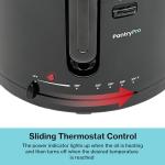 PantryPro 2.5 Liter Electric Deep Fryer with Cool Touch Sides and Nonstick Basket, Adjustable Temperature, Lid with Viewing Window, Black