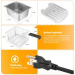 WaterElfo Deep Fryer Commercial Deep Fryers With Basket13Lx2 13.7Qt x 2 Thicken With Precise Temperature Control Timer Double Deep Fryer With 2 Baskets1800Wattsx2 120V Countertop Fryer Restaurant