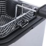 WUSILILU Electric Deep Fryer, 110V/50Hz 1000W Stainless Steel Fryer with Basket and Lid 2.5L Deep Fryer Pot Adjustable Temperature Dishwasher Safe Parts Countertop for Kitchen