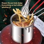 Deep Fryer Pot Set,Mini Stainless Steel Fryer Deep Fryer Basket with Easy Grip Handle for French Fries, Fried Taro Balls, Fried Chicken Wings and Fried Fish(size:5 pcs)