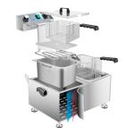 WaterElfo Deep Fryer Commercial Deep Fryers With Basket13Lx2 13.7Qt x 2 Thicken With Precise Temperature Control Timer Double Deep Fryer With 2 Baskets1800Wattsx2 120V Countertop Fryer Restaurant