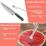 Watermelon Cutter,2-in-1 Stainless Steel Fruit Cutter, 2024 New Upgrade Dual Head Watermelon Fork Slicer Tool, Summer Fruit Cutting Home Kitchen Gadgets (2Pcs)