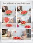 CripsTaste Watermelon Fork Cutter Slicer Tool, 2-in-1 Stainless Steel Fruit Cutter Melon Slicer Cutter Tool, Watermelon Cutting Tool for Home Party Camping Kitchen Gadget