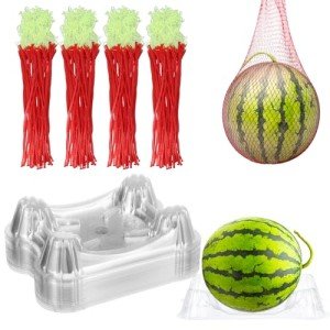 100 Pcs Plastic Melon Cradle Melon Nets Hammock Set,Thickened Watermelon Holder for Trellis Watermelon Support Stand Melon Hammocks Hanging Bags Keep Watermelon Off of The Ground,Holds up to 7-12 Lbs