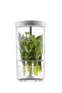Kilner Herb Keeper Set | Keep Herbs Fresh for Up to 3 Weeks | 1L Wide Mouth Jar with Stainless Steel Lid & Silicone Lifter | Easy-to-Use for Home-Grown or Store-Bought Herbs | Recipe Booklet Included