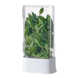 vacane Herb Keeper for Refrigerator, Fresh Herb Saver Herb Storage Containers, Cilantro Container for Fridge Asparagus Container, Dishwasher Safe
