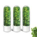 UEOZ Herb Keeper for Refrigerator, Herb Saver for Refrigerator, Cilantro Container, Vegetable Preservation Bottle for Cilantro, Mint, Parsley, Asparagus, Keeps Greens Fresh for 2-3 Weeks (3PCS)