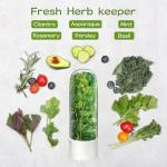 UEOZ Herb Keeper for Refrigerator, Herb Saver for Refrigerator, Cilantro Container, Vegetable Preservation Bottle for Cilantro, Mint, Parsley, Asparagus, Keeps Greens Fresh for 2-3 Weeks (3PCS)
