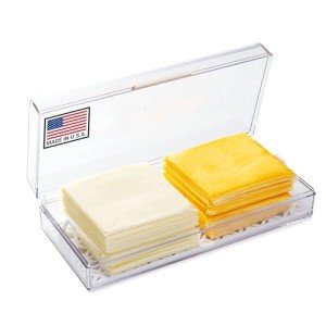 Pikanty Cheese Keeper | Storage Container for Fridge | Food Box with Hinged Lid and Removable Tray | Sliced Cheese Organizer | Made in USA