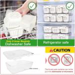 shopwithgreen Divided Serving Tray with Lid, Portable Snack Box Charcuterie Veggie Tray with Lid, Food Storage Organizer with 8 Colandersfor Fruit, Vegetable, Refrigerator, Kitchen, Party, Picnic