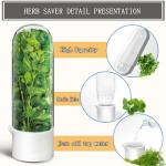 Herb Saver for Refrigerator, Fresh Herbs Lettuce Keeper for Refrigerator, Cilantro Container for Fridge Parsley Mint Leaves Fresh Herb Keeper, Refrigerato Storage for Fresh for 2-3 Weeks (2PCS)