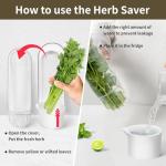 UEOZ Herb Keeper for Refrigerator, Herb Saver for Refrigerator, Cilantro Container, Vegetable Preservation Bottle for Cilantro, Mint, Parsley, Asparagus, Keeps Greens Fresh for 2-3 Weeks (3PCS)