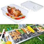 MineSign Divided Snackle Box with Handle Cheese Bacon Storage Container for Refrigerator Stackable Food Serving Tray Charcuterie Container with 3 Removable Dividers for Snack Candy Hum Cream