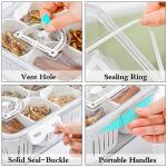 MineSign Divided Snackle Box with Handle Cheese Bacon Storage Container for Refrigerator Stackable Food Serving Tray Charcuterie Container with 3 Removable Dividers for Snack Candy Hum Cream