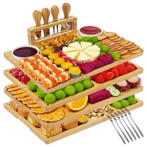 CENBOSS Set of 4 Charcuterie Boards, Cheese Board Gift Set, Housewarming & New Home Gifts